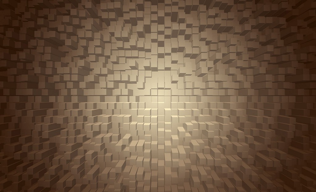 Флизелиновые фотообои в зал 368x254 см Современные 3D кубики (1648V8)+клей