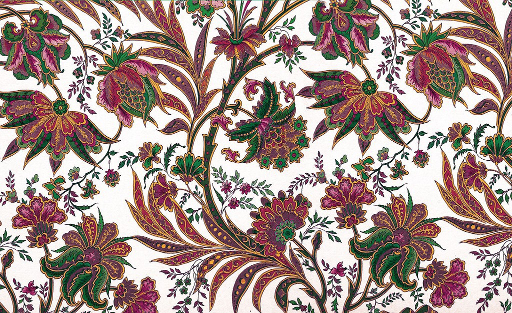 Флізелінові фотошпалери на кухню 254x184 см Різнокольоровий квітковий візерунок на білому тлі (1655V4)+клей