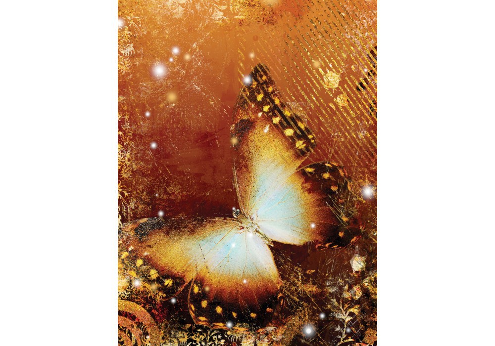 Флізелінові фотошпалери для вітальні фото 184x254 см Метелик на коричневий фон (173V4A)+клей