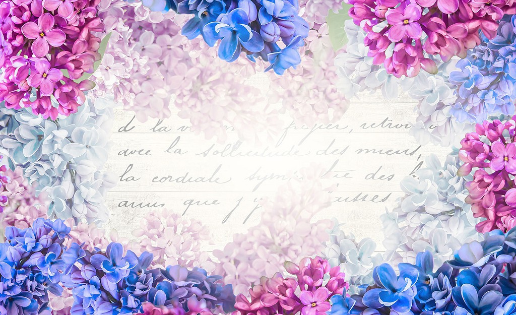 Флизелиновые фотообои цветы 368x254 см Красивая сирень (1792V8)+клей