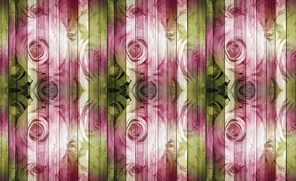 Флизелиновые фотообои 254x184 см Розы нарисованные на досках (1980V4)+клей