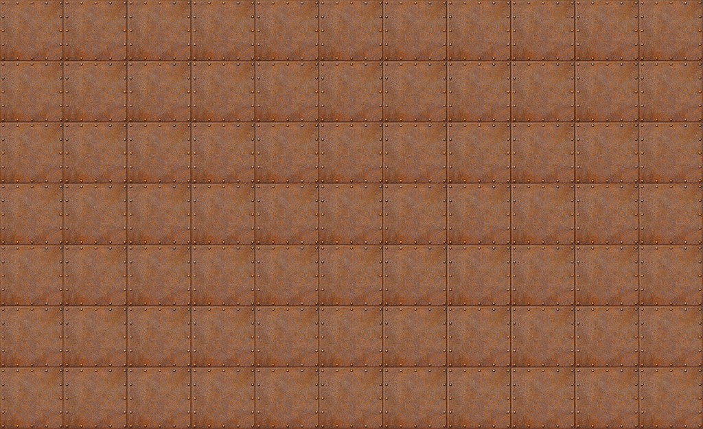 Флизелиновые фотообои для зала 368x254 см Коричневые металлические квадратики (1988V8)+клей