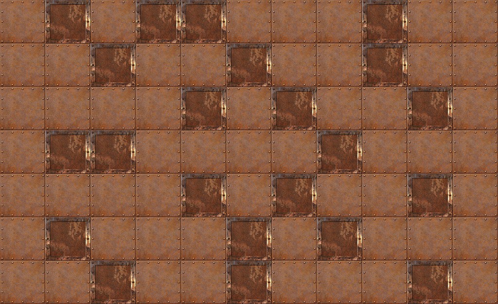 Флізелінові фотошпалери в інтер'єрі 416x254 см Металеві коричневі квадрати (1989VEXXXL)+клей