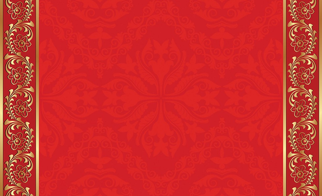 Флизелиновые фотообои на кухню 416x254 см Красивый красный узор (2033VEXXXL)+клей