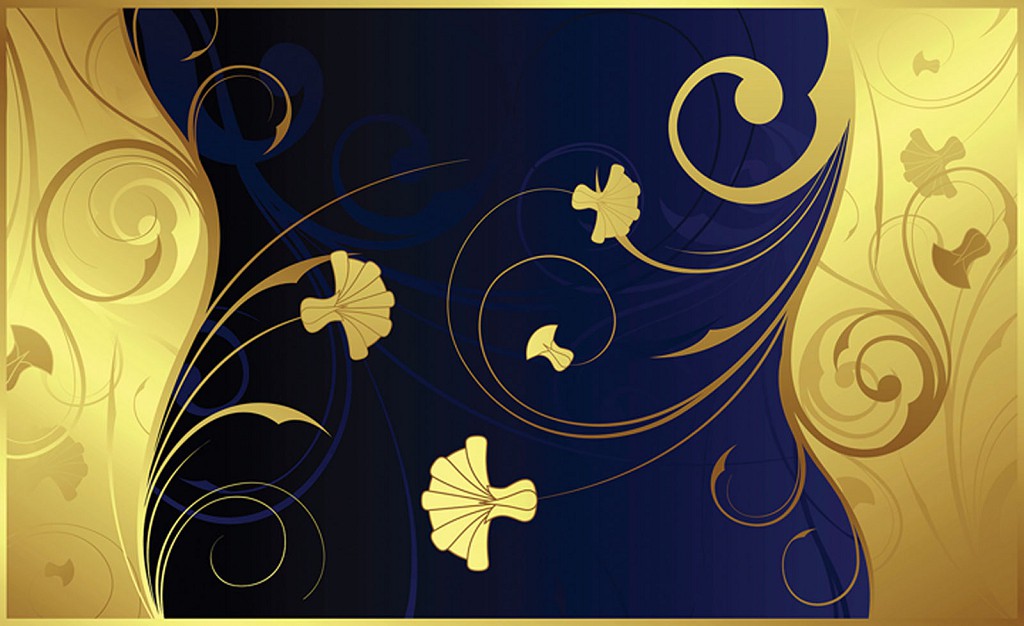 Флизелиновые фотообои на кухню 368x254 см Желтые цветы на синем фоне (2052V8)+клей