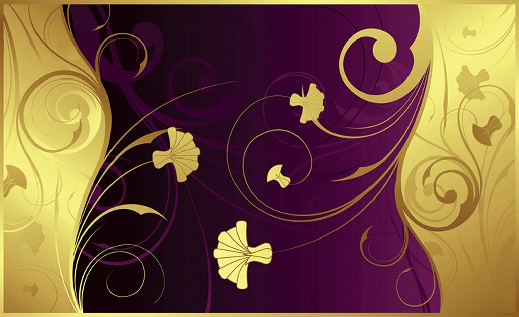 Флизелиновые фотообои красивые 254x184 см Желтые цветы на фиолетовом фоне (2054V4)+клей