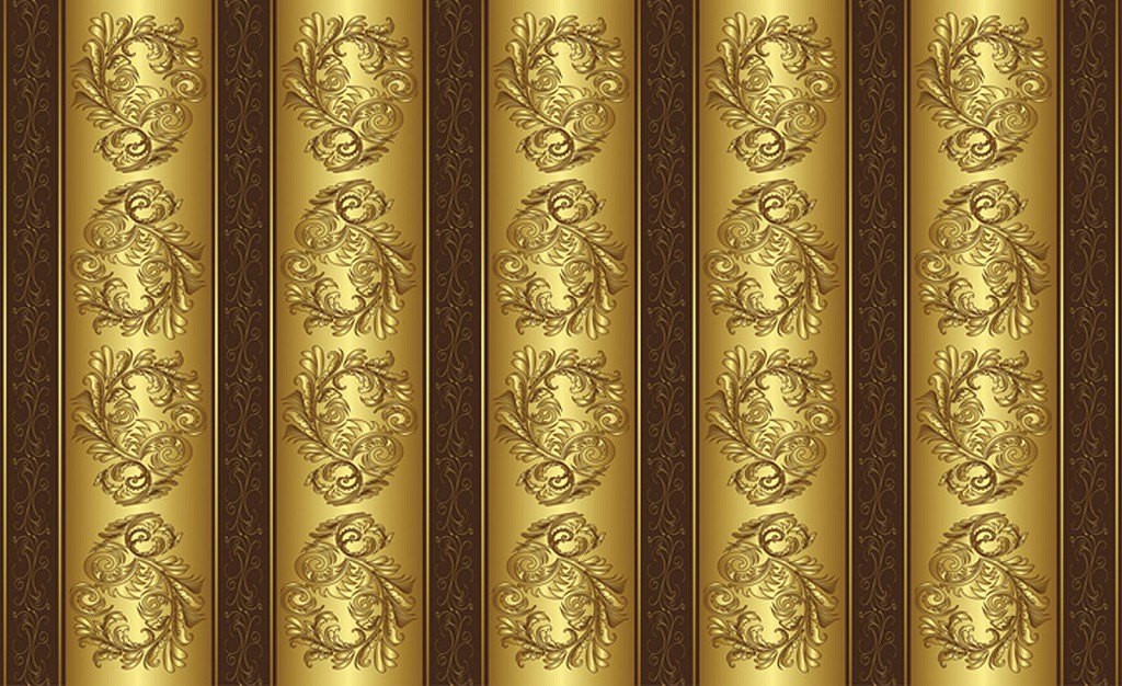 Флизелиновые фотообои 416x254 см Золотой повторяющийся узор (2087VEXXXL)+клей