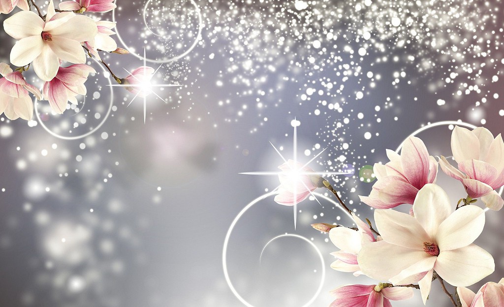 Флізелінові фотошпалери 416x290 см Квіти на сірий фон у візерунках (21005VEXXXXL) +клей