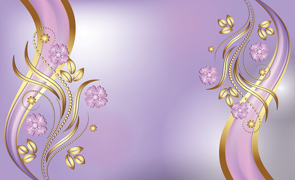 Флизелиновые фотообои в спальню над кроватью 312x219 см Лиловые цветы на лиловом фоне (2138VEXXL)+клей