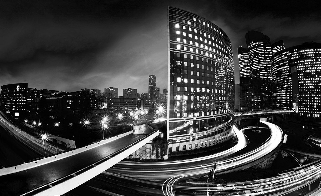 Флизелиновые фотообои для зала 312x219 см Черно-белый город Бостон (217VEXXL)+клей