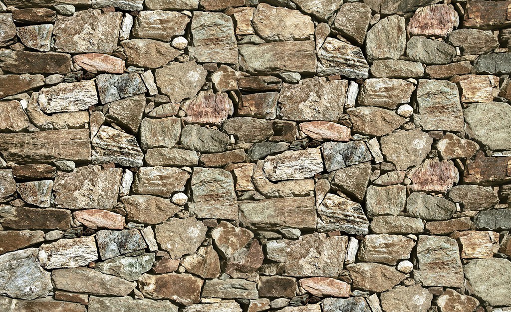 Флізелінові фотошпалери 312x219 см Стіна з великих коричневих каменів (2192VEXXL)+клей