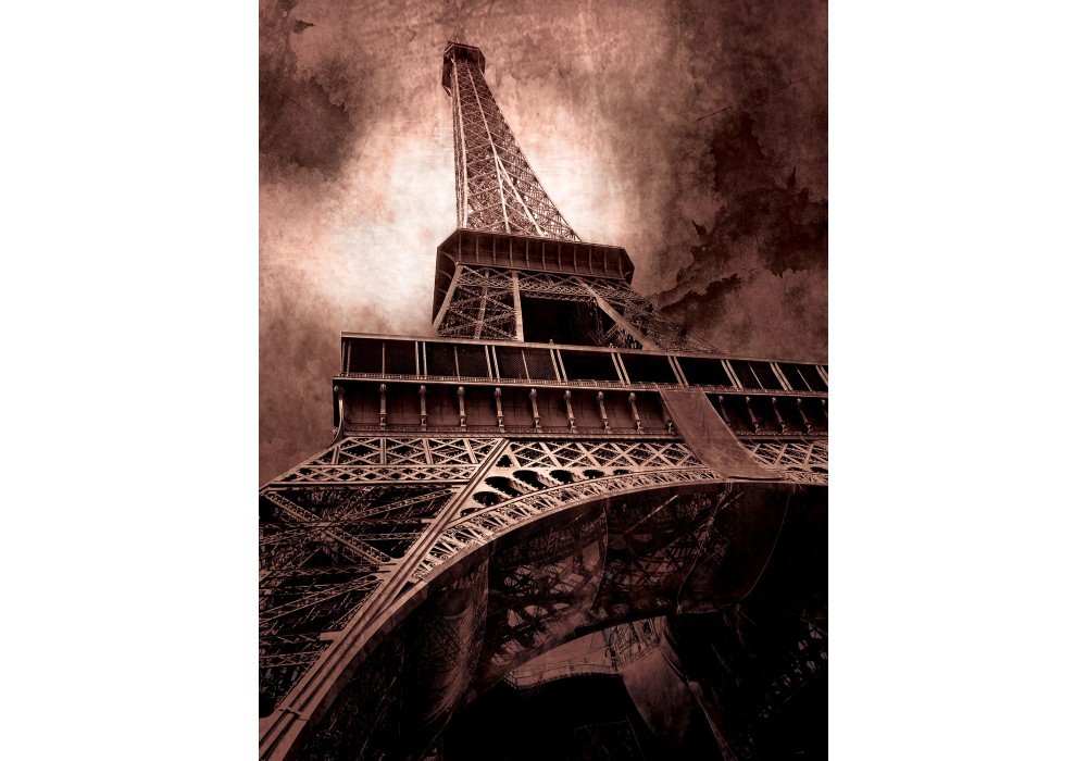 Над ліжком флізелінові фотошпалери до спальні 206x275 см Ейфелева вежа в Парижі (223VEA)+клей