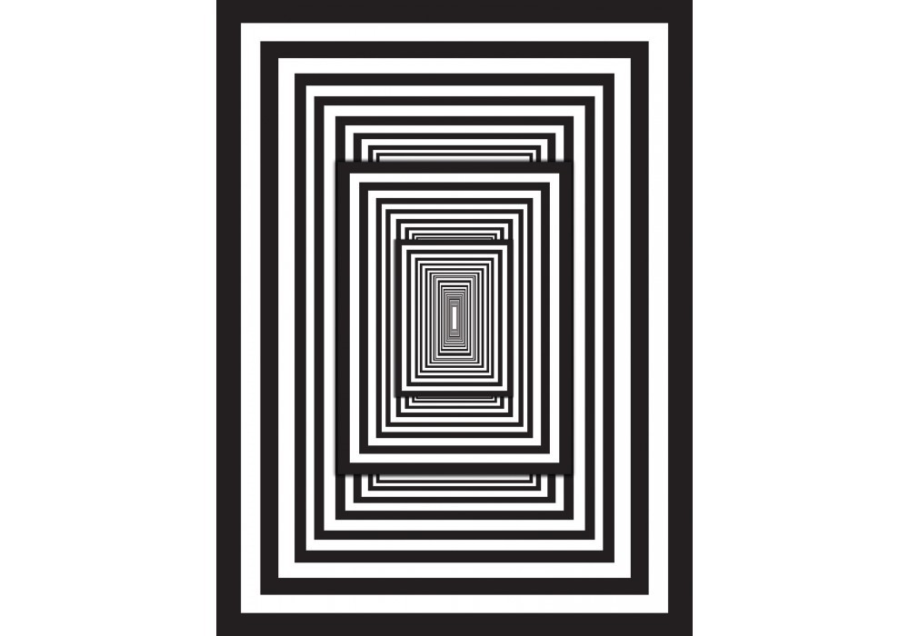 Флізелінові фотошпалери клітка 184x254 см Біло-чорний 3D-тунель (2262V4A)+клей