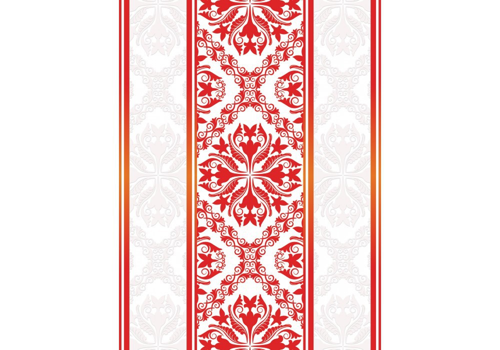 Флізелінові фотошпалери до спальні 184x254 см Червона вишиванка (2289V4A)+клей