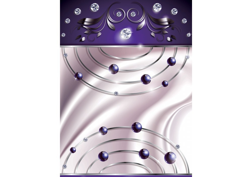 Флизелиновые фотообои в зал 206x275 см Бриллианты и шары на фиолетовом и белом фоне (2435VEA)+клей