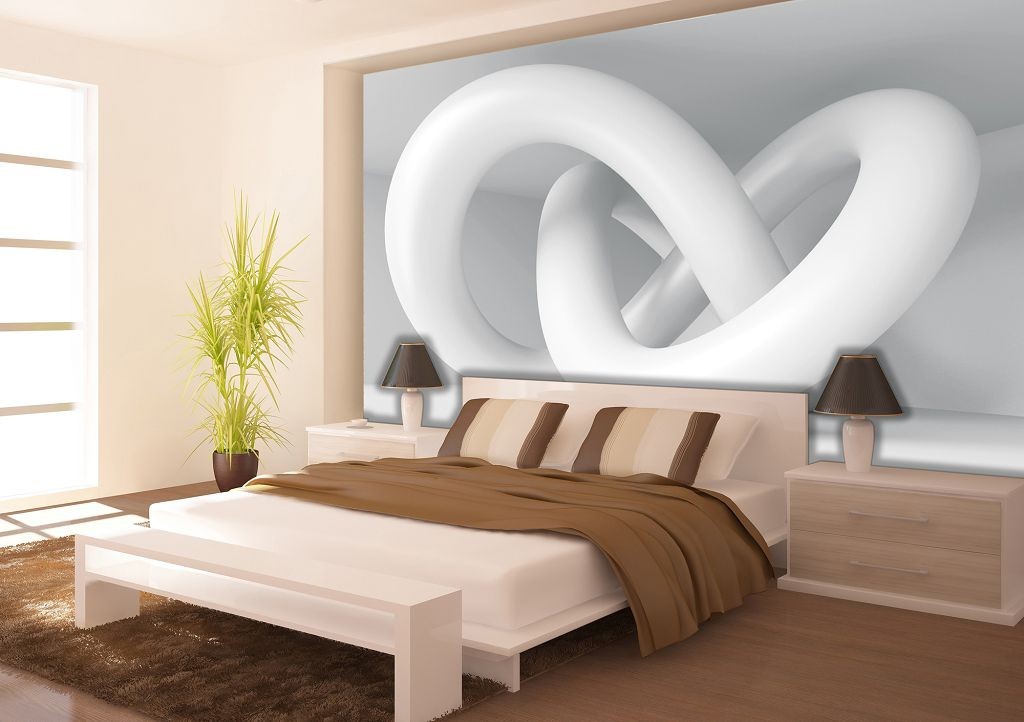 Флизелиновые фотообои с геометрическим рисунком 368x254 см 3Д Петля (2144V8)+клей