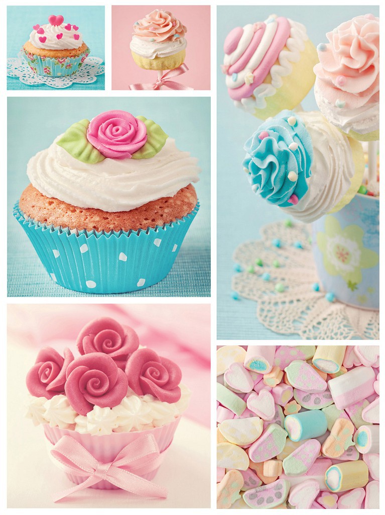 Флизелиновые фотообои в коридор 184x254 см Кексы и конфеты (2460V4A)+клей