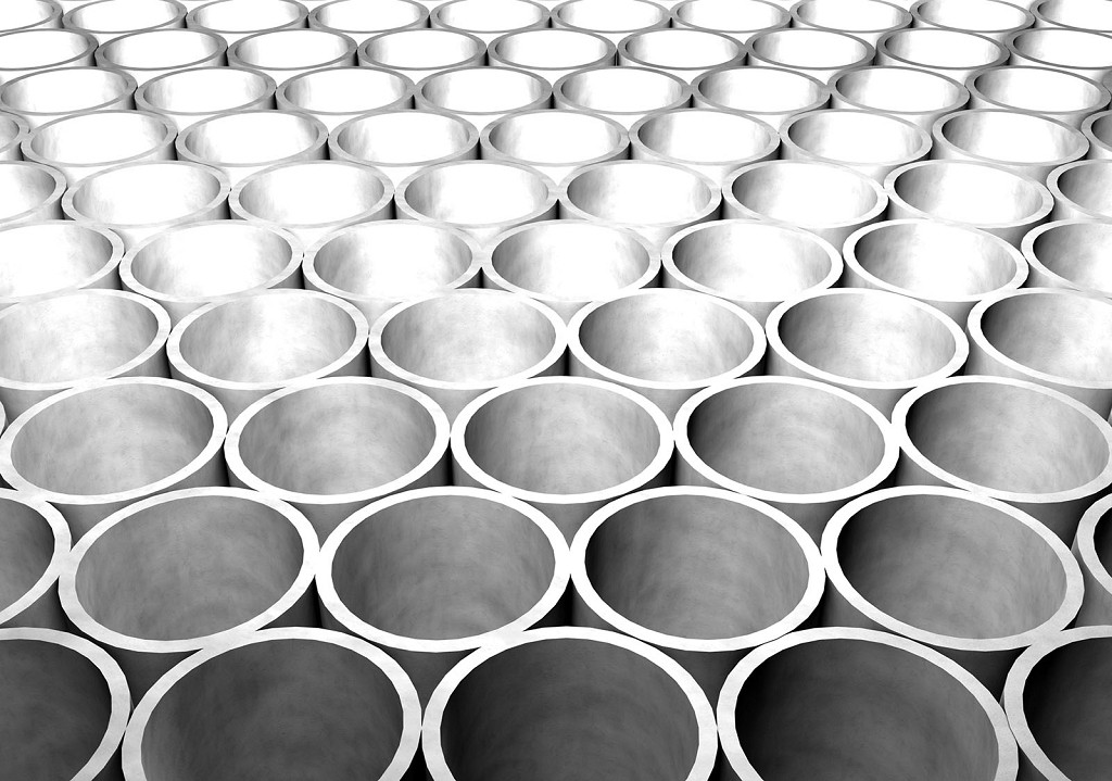 Флізелінові 3д фотошпалери для кухні 312x219 см Порожні сірі циліндри абстракції (2503VEXXL) +клей