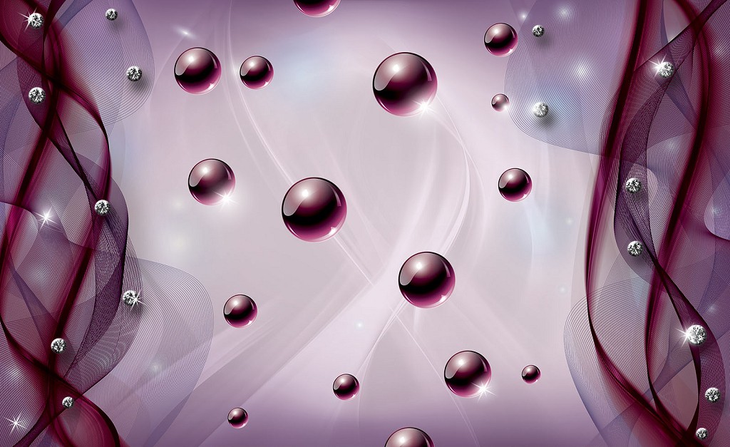 Флізелінові фотошпалери красиві 416x254 см Рожеві кулі на рожевий фон (2604VEXXXL)+клей