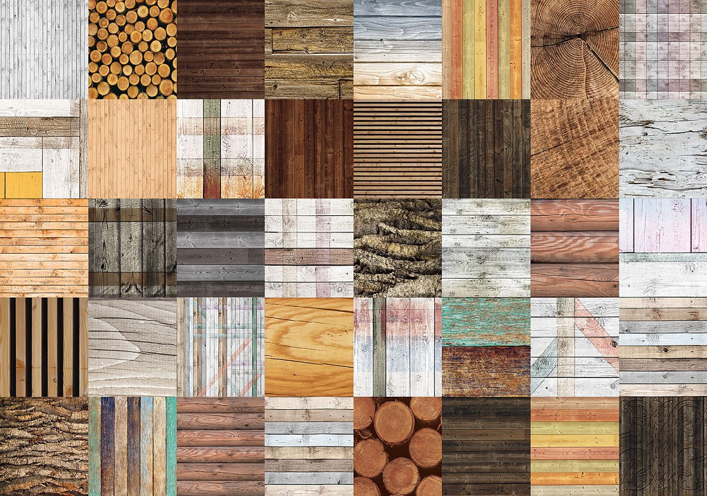 Флізелінові фотошпалери для зали під дерево 254x184 см Колаж із дощок (2619V4)+клей