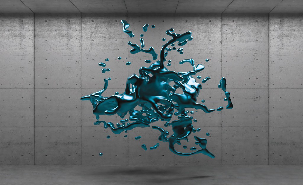 Абстрактные флизелиновые фотообои на стену 312x219 см 3D Синяя жидкость в невесомости (2803VEXXL)+клей