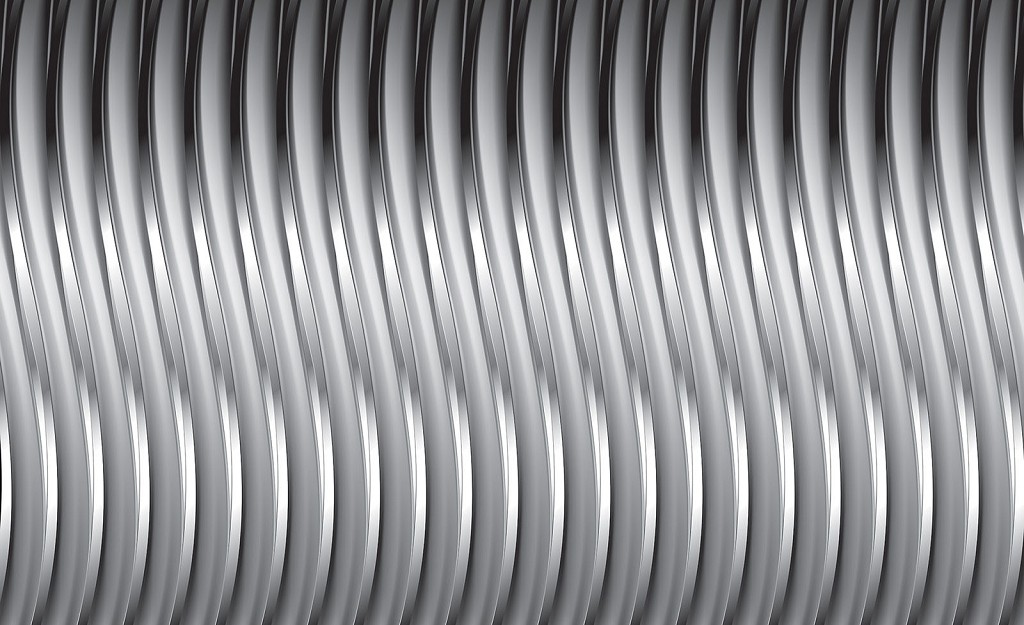 Популярные флизелиновые фотообои 416x254 см 3Д Повторяющиеся волны из металла (2847VEXXXL)+клей