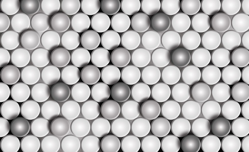 Флізелінові фотошпалери красиві 416x254 см 3Д Чорно-білі кола кнопки (3035VEXXXL)+клей