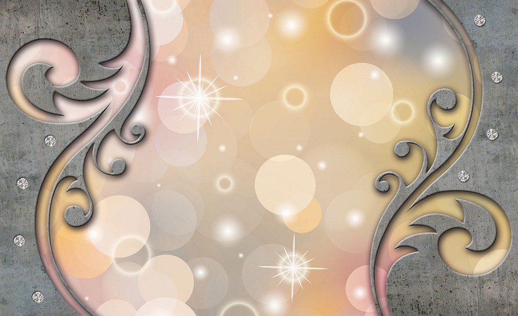 Флизелиновые фотообои в интерьере 254x184 см Серый и коричневый узор (3057V4)+клей