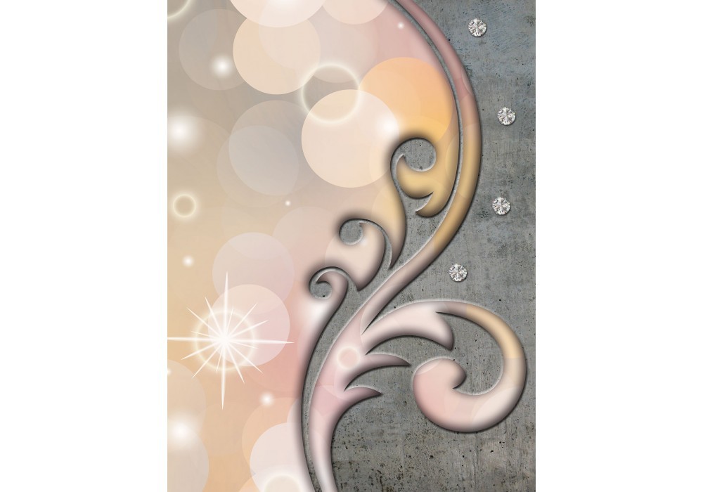 Флізелінові фотошпалери до спальні 184x254 см Сірий і коричневий візерунок (3057V4A)+клей