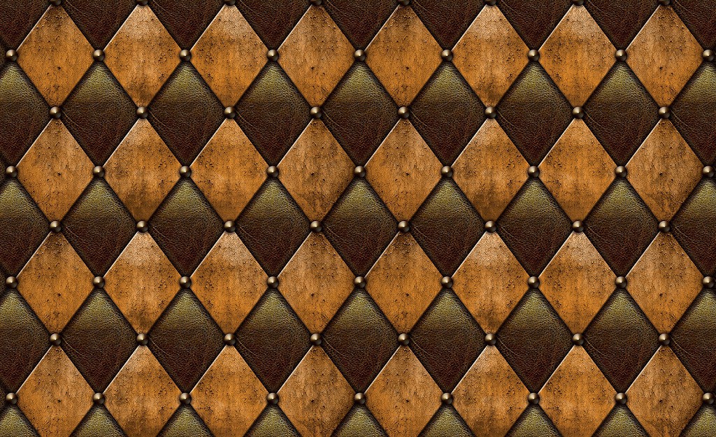 Флізелінові фотошпалери ромби 254x184 см Стьобаний візерунок під шкіру (3152V4)+клей