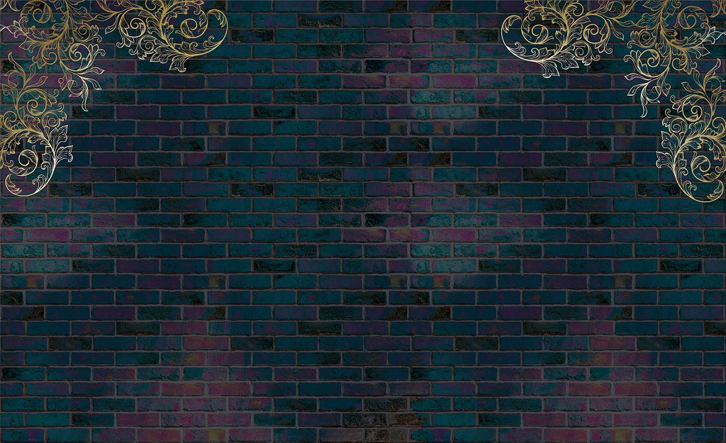 Флізелінові фотошпалери до зали 368x254 см Візерунок на темній цегляній стіні (3187V8)+клей