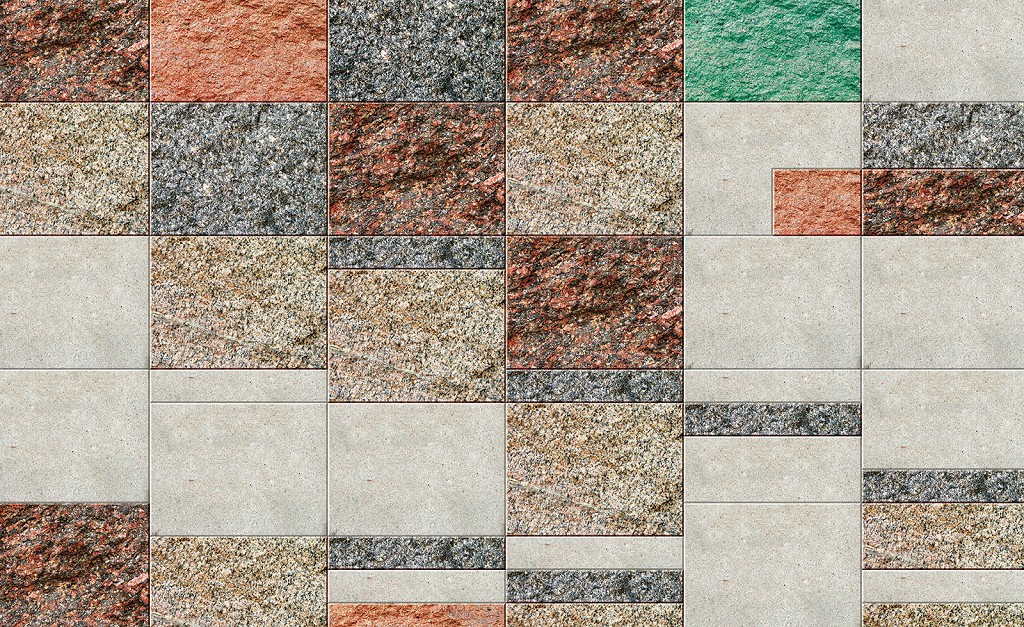 Флізелінові фотошпалери на кухню квадрати під камінь 254x184 см Імітація настінної плитки (3197V4)+клей