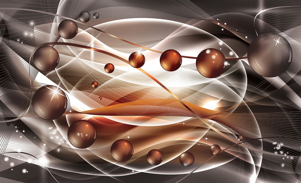 Флизелиновые фотообои в коридор 416x254 см Сферы в пространстве (3271VEXXXL)+клей