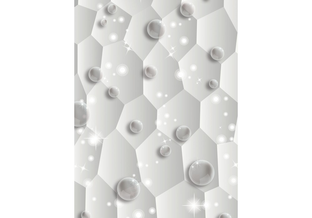 Красивые флизелиновые фотообои на кухню белые шестигранники 184x254 см 3Д шары и соты (3349V4A)+клей