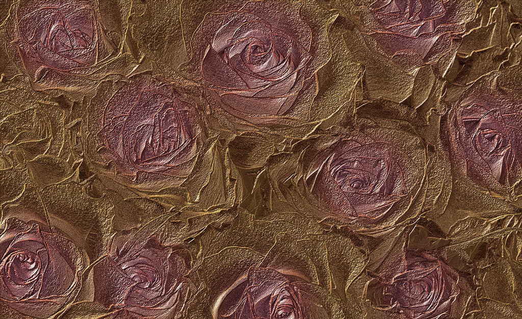 Флізелінові фотошпалери для кухні квіти 254x184 см Коричнево-рожева текстура - троянди (3518V4)+клей