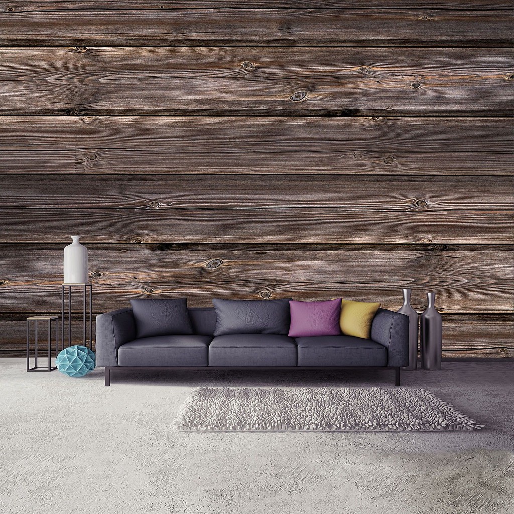 Текстура дерева флизелиновые фотообои 312x219 см Темно-коричневые доски (3524VEXXL)+клей