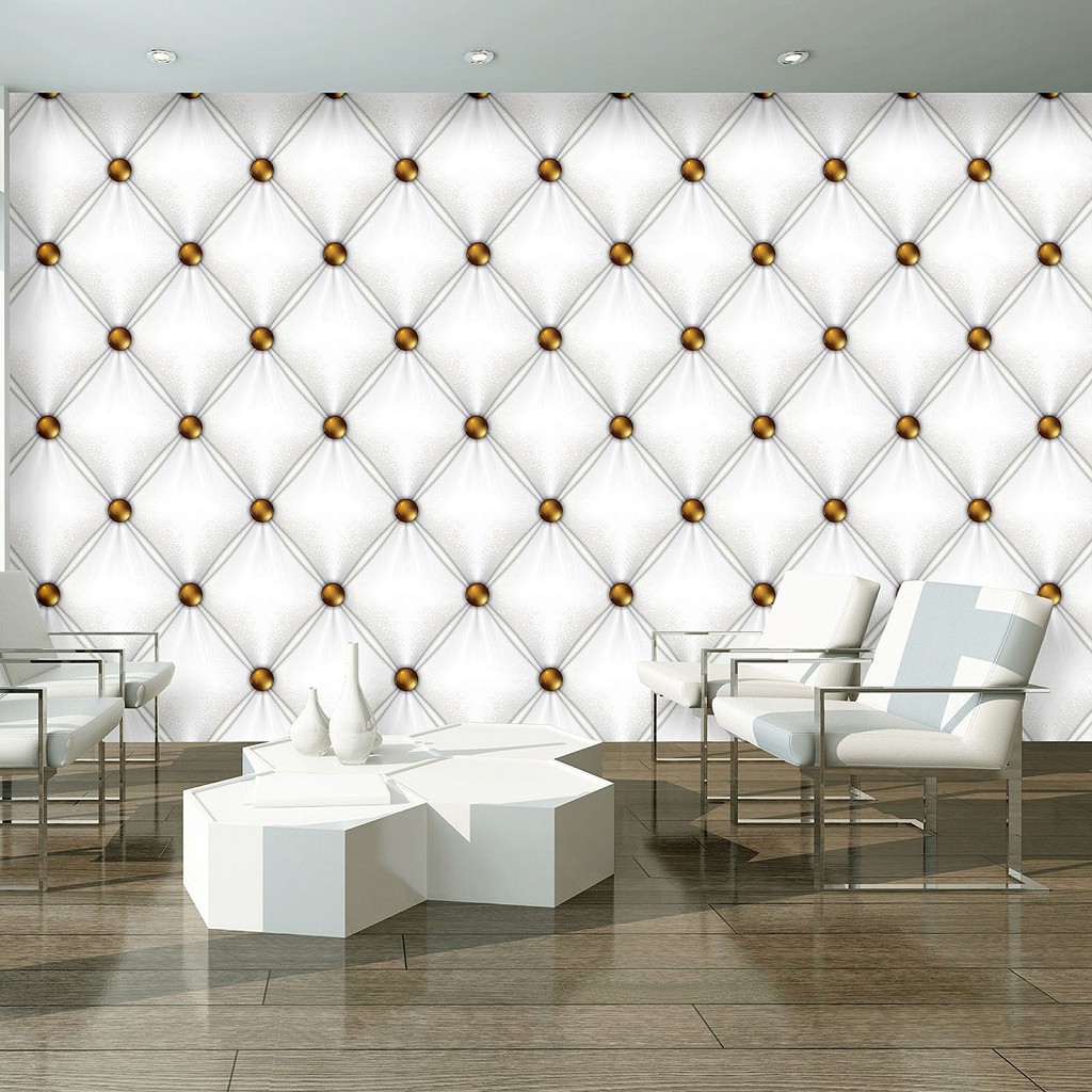 Флізелінові фотошпалери мистецтво 368x254 см Білий стьобаний візерунок (3529V8)+клей