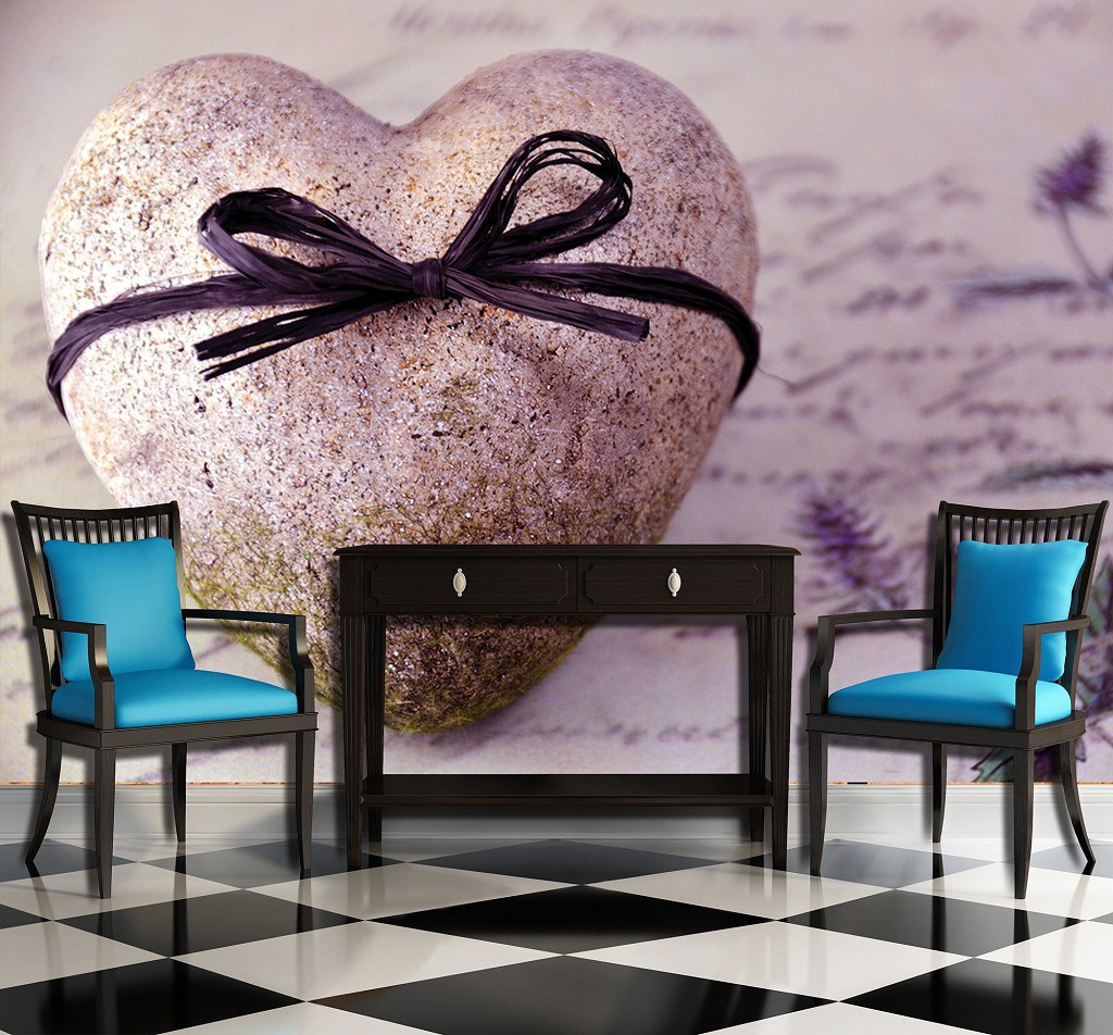 Флізелінові фотошпалери 3д 254x184 см Кам'яне серце (3567V4)+клей