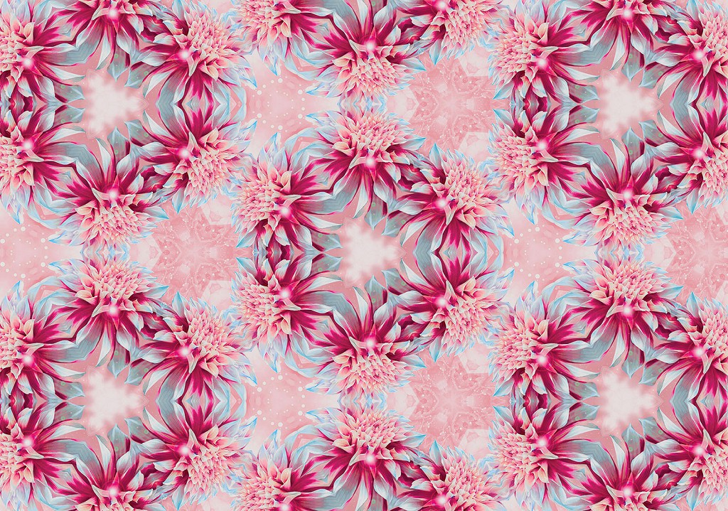 Флізелінові фотошпалери для кухні 312x219 см Геометричний візерунок з квітів півонії (3571VEXXL)+клей