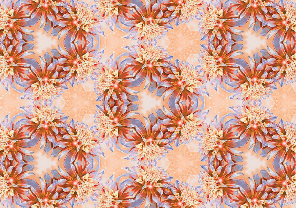 Флизелиновые фотообои в интерьере 312x219 см Геометрический узор из лепестков пионов (3573VEXXL)+клей