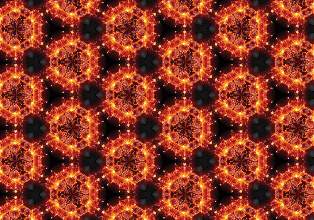 Флізелінові фотошпалери для спальні 312x219 см Геометричний візерунок з червоних квітів (3576VEXXL)+клей