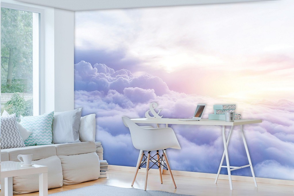 Природа флизелиновые фотообои небо 254x184 см Солнечные лучи над голубыми облаками (3607V4)+клей