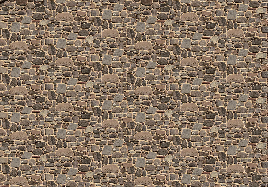 Флизелиновые коричневые фотообои в коридор 416x290 см Стена из камней (3693VEXXXXL)+клей