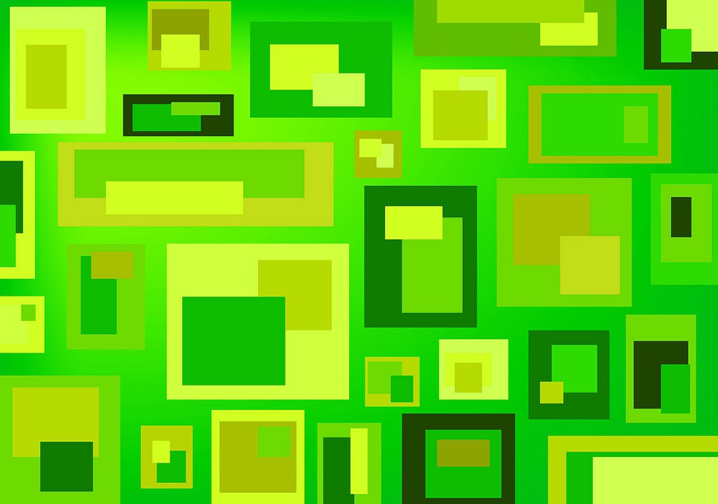 Флізелінові фотошпалери до спальні 254x184 см Зелені прямокутники (3740V4)+клей