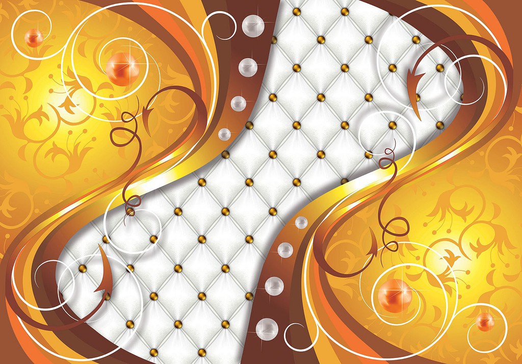 Флізелінові фотошпалери в коридор 254x184 см Красивий хвилястий і стьобаний візерунок (3748V4)+клей