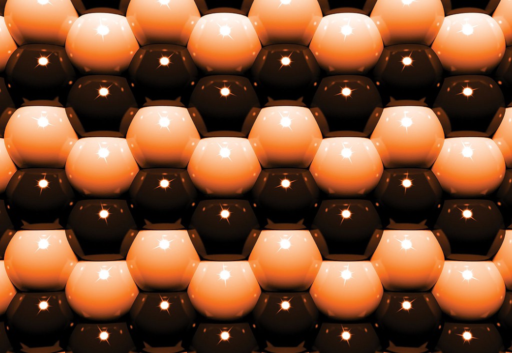 Абстрактные флизелиновые фотообои 254x184 см 3Д Светлые и темные шары (500V4)+клей