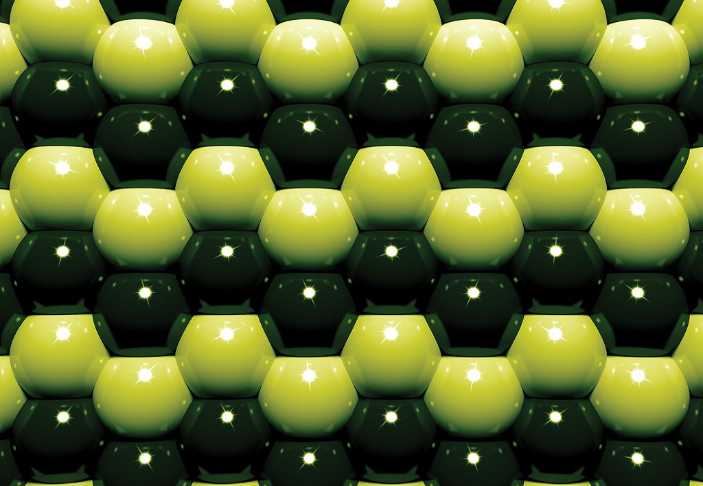 Флизелиновые фотообои 3 д в зал 254x184 см Зеленые и черные шары (503V4)+клей