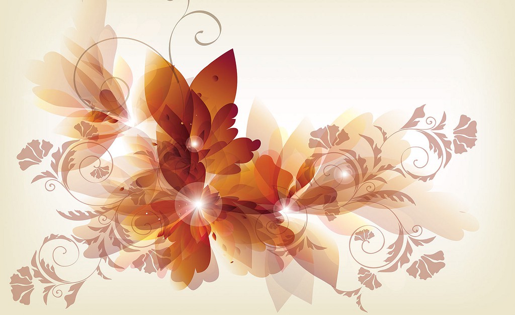 Флізелінові фотошпалери до спальні 254x184 см Коричневий квітковий візерунок на світлому фоні (550V4)+клей