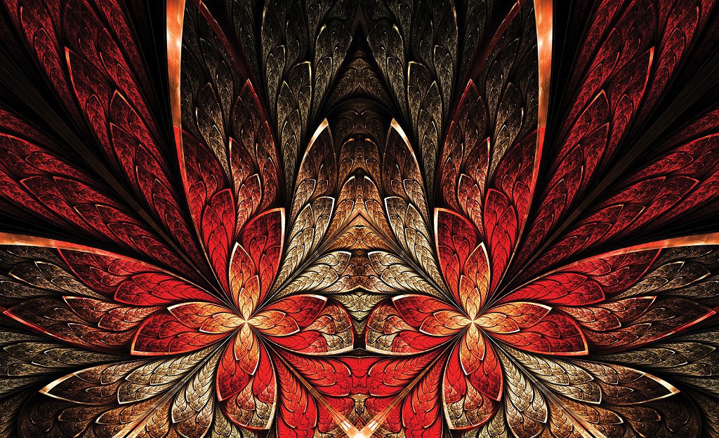 Зал флізелінові фотошпалери 368x254 см Абстрактні квіти схожі на метеликів (648V8)+клей