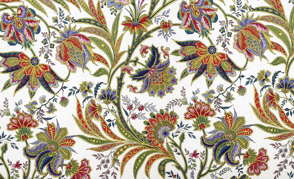 Красиві флізелінові фотошпалери у вітальню 312x219 см Квітковий Орнамент на білому тлі (656VEXXL)+клей